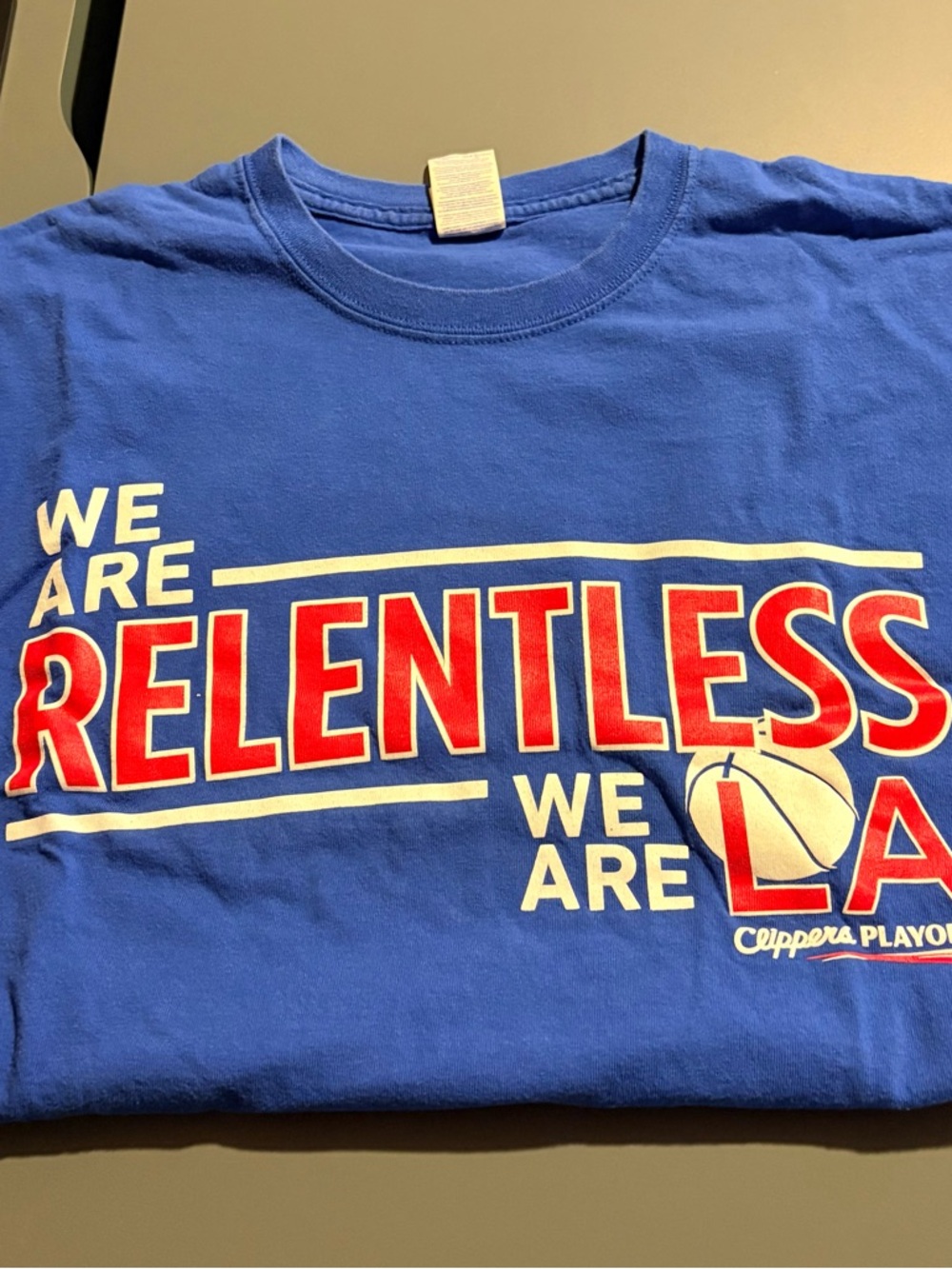 Gildan Blue 'We Are Relentless' Los Angeles Clippers Graphic Tee